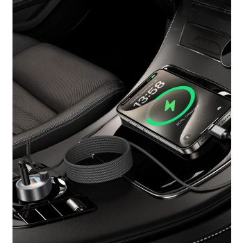  Kabel przewód USB-C 240W PD 3.1 z organizerem magnetycznym 1.2m - czarny - zdj. dodatkowe 5