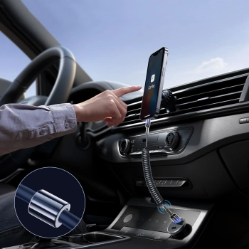  Kabel przewód spiralny USB-A - iPhone Lightning Crystal-Clear Series 3A 1.5m - czarny - zdj. dodatkowe 3