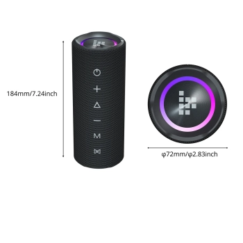  Głośnik przenośny Bluetooth Mirtune C2 24W + kable USB-C AUX - czarny - zdj. dodatkowe 5