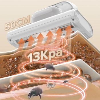  Odkurzacz do materacy dla alergików UV + ultrasoniczne usuwanie roztoczy 500W M300 - biały - zdj. dodatkowe 3