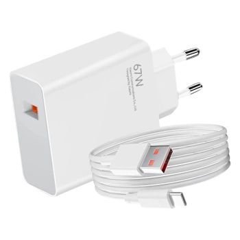  Ładowarka sieciowa Xiaomi 67W 6.2A USB-A z kablem USB-C - biała - zdj. dodatkowe 1