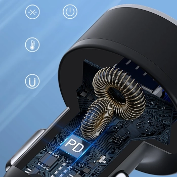  Ładowarka samochodowa z wyświetlaczem 50W 2xUSB-C i 2xUSB-A - czarna - zdj. dodatkowe 5