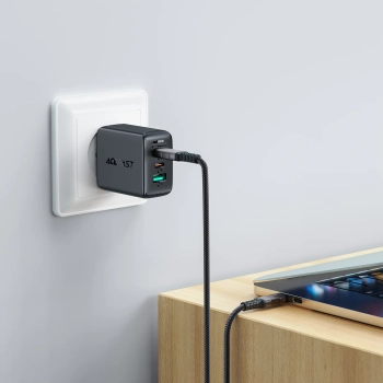  Kabel przewód USB-C USB4 PD3.1 5A do transmisji danych i Video 4K 1m - szaro-czarny - zdj. dodatkowe 5