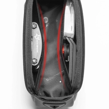  Sakwa rowerowa na ramę pancerna z kieszonką na telefon nawigację 1.7l + pokrowiec - czarna - zdj. dodatkowe 2