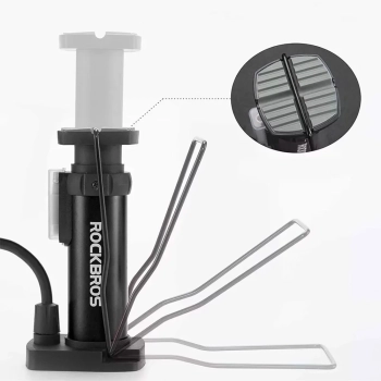  Pompka rowerowa uniwersalna nożna podłogowa z manometrem - czarna - zdj. dodatkowe 2