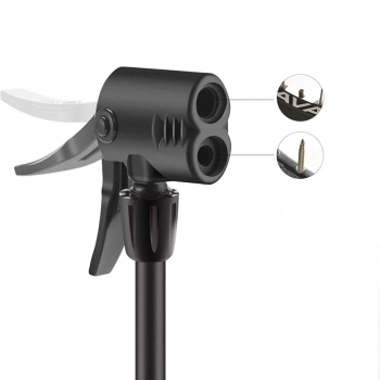  Pompka rowerowa uniwersalna nożna podłogowa z manometrem - czarna - zdj. dodatkowe 4