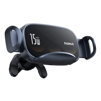  Uchwyt samochodowy na kratkę z ładowarką indukcyjną z potrójną cewką - czarny - zdj. dodatkowe 1