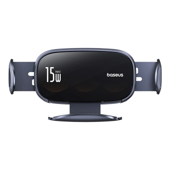  Uchwyt samochodowy na kratkę z ładowarką indukcyjną z potrójną cewką - czarny - zdj. dodatkowe 2