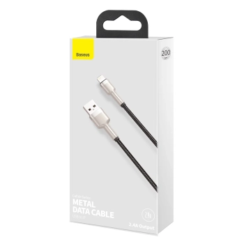 Kabel przewód Cafule Series Metal Data USB-A - iPhone Lightning 2.4A 1m - czarny - zdj. dodatkowe 6
