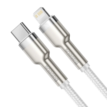  Kabel przewód Cafule Series Metal Data USB-C - iPhone Lightning 20W PD 1m - biały - zdj. dodatkowe 1