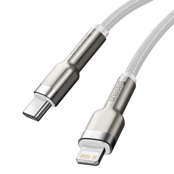  Kabel przewód Cafule Series Metal Data USB-C - iPhone Lightning 20W PD 1m - biały - zdj. dodatkowe 3