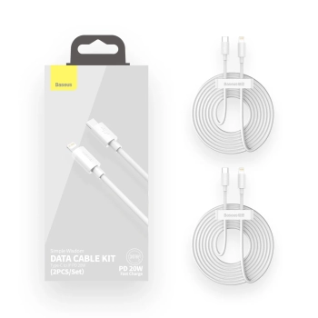  2x Kabel przewód Simple Wisdom iPhone Lightning - USB-C 20W 1.5 m - biały - zdj. dodatkowe 9