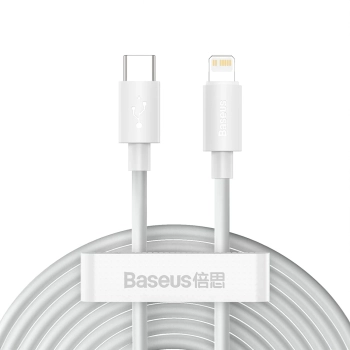  2x Kabel przewód Simple Wisdom iPhone Lightning - USB-C 20W 1.5 m - biały - zdj. dodatkowe 1