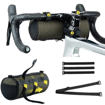  Torba rowerowa mocowana na kierownicę ramę pod siodełko 2l - zielona - zdj. dodatkowe 2