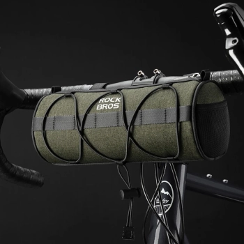  Torba rowerowa mocowana na kierownicę ramę pod siodełko 2l - zielona - zdj. dodatkowe 4