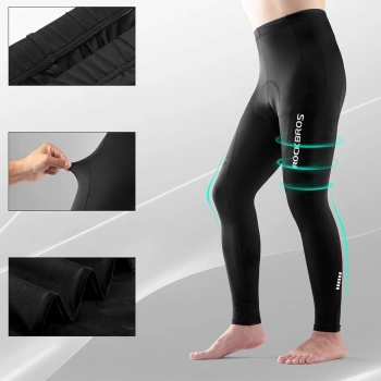  Spodnie rowerowe kolarskie długie oddychające z wkładką XL - czarne - zdj. dodatkowe 5