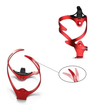  Uchwyt aluminiowy rowerowy na bidon butelkę - czerwony - zdj. dodatkowe 3