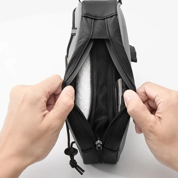  Torba sakwa rowerowa mocowana na ramę 0.9l - srebrna - zdj. dodatkowe 1