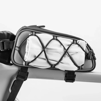  Torba sakwa rowerowa mocowana na ramę 0.9l - srebrna - zdj. dodatkowe 2