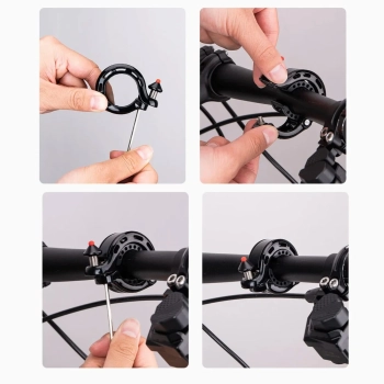  Dzwonek rowerowy w kształcie litery Q 100db - czarny - zdj. dodatkowe 7