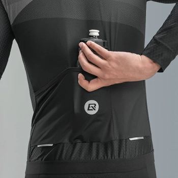  Koszulka kolarska rowerowa z długim rękawem wiosna/lato M - czarna - zdj. dodatkowe 10