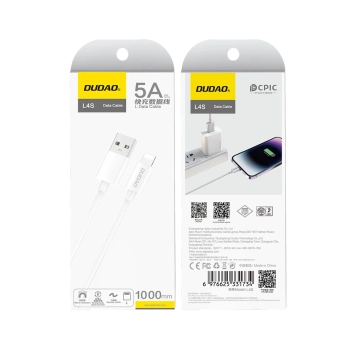  Kabel przewód do ładowania L4SL USB-A - iPhone Lightning 2A 1m - biały - zdj. dodatkowe 1