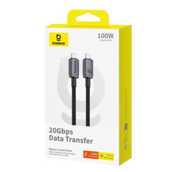  Kabel przewód Crystal Shine USB-C - USB-C USB3.2 100W 20Gbps 1.5m - czarny - zdj. dodatkowe 6