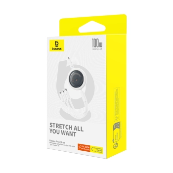  3w1 Kabel uniwersalny zwijany USB-C - Lightning / USB-C / micro USB 100W 1.1m - biały - zdj. dodatkowe 6