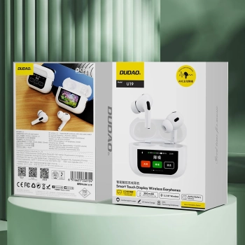  Słuchawki U19 douszne TWS bezprzewodowe Bluetooth 5.3 z wyświetlaczem LED - białe - zdj. dodatkowe 10