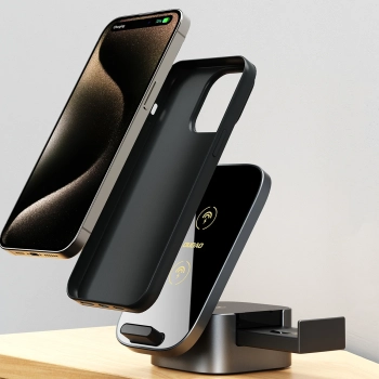  3w1 Ładowarka A11Pro+ indukcyjna 15W do telefonu smartwatcha słuchawek - czarna - zdj. dodatkowe 6