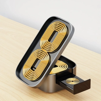  3w1 Ładowarka A11Pro+ indukcyjna 15W do telefonu smartwatcha słuchawek - czarna - zdj. dodatkowe 7