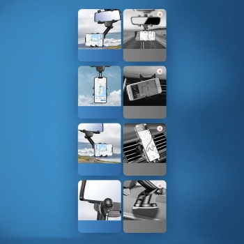  Uchwyt na telefon do samochodu na lusterko wsteczne ramię 18cm - czarny - zdj. dodatkowe 9