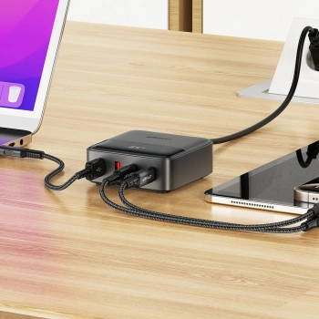  Ładowarka sieciowa stacja zasilania biurkowa Z6 GaN 2x USB-A 2x USB-C PD 65W - czarna - zdj. dodatkowe 5