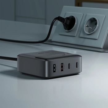  Ładowarka sieciowa stacja zasilania biurkowa Z6 GaN 2x USB-A 2x USB-C PD 65W - czarna - zdj. dodatkowe 6