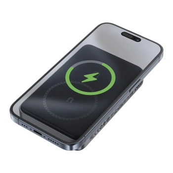  Powerbank magnetyczny 10000mAh indukcyjny 2x USB-C PD 30W + kabel USB-C - czarny - zdj. dodatkowe 2