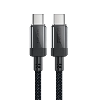 Kabel przewód USB-C z nylonowym oplotem PD 60W 480Mb/s - czarny
