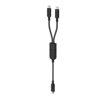  2w1 Kabel przewód podwójny USB-C - 2x USB-C 100W 480Mb/s - czarny - zdj. dodatkowe 1