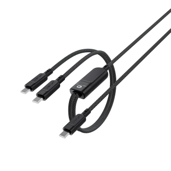  2w1 Kabel przewód podwójny USB-C - 2x USB-C 100W 480Mb/s - czarny - zdj. dodatkowe 3