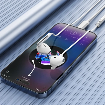  Słuchawki przewodowe z mikrofonem i pilotem USB-C 1.2m - białe - zdj. dodatkowe 5