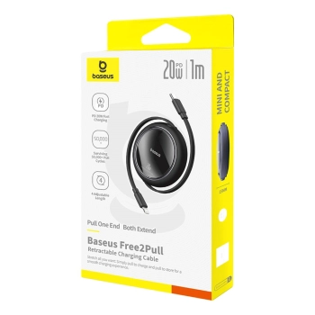  Kabel przewód zwijany Free2Pull USB-C - iPhone Lightning 20W 1m - czarny - zdj. dodatkowe 6