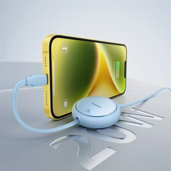  Kabel przewód zwijany Free2Pull USB-C - iPhone Lightning 20W 1m - niebieski - zdj. dodatkowe 7