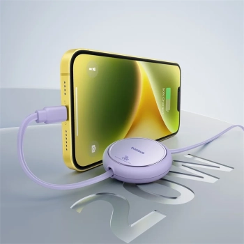  Kabel przewód zwijany Free2Pull USB-C - iPhone Lightning 20W 1m - fioletowy - zdj. dodatkowe 10