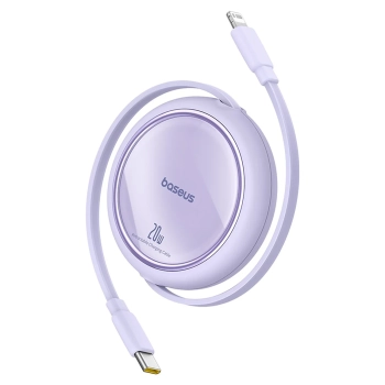  Kabel przewód zwijany Free2Pull USB-C - iPhone Lightning 20W 1m - fioletowy - zdj. dodatkowe 2