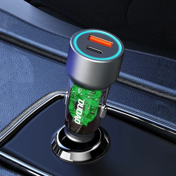  Ładowarka samochodowa R4T 30W USB-A USB-C - szara - zdj. dodatkowe 1