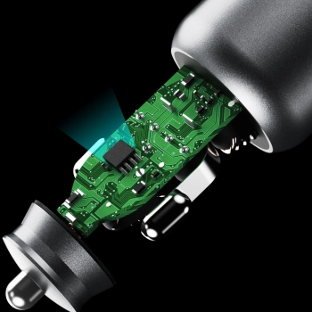  Ładowarka samochodowa R4T 30W USB-A USB-C - szara - zdj. dodatkowe 4