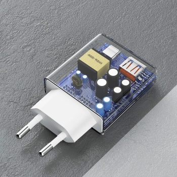  Ładowarka sieciowa GaN A30EUL 30W USB-A USB-C - biała - zdj. dodatkowe 3