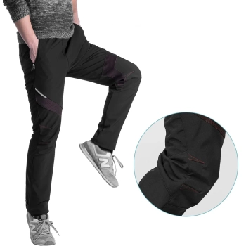  Spodnie sportowe wiatroszczelne Patrol kolarskie rowerowe trekingowe rozmiar L - czarne - zdj. dodatkowe 5