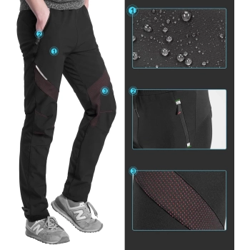  Spodnie sportowe wiatroszczelne Patrol kolarskie rowerowe trekingowe rozmiar M - czarne - zdj. dodatkowe 4