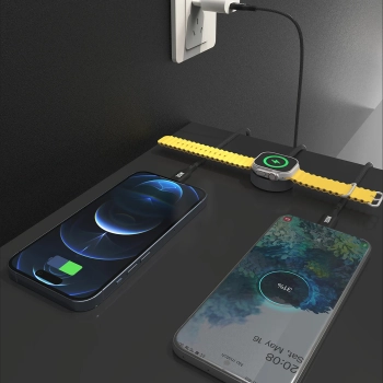  3w1 Kabel przewód USB-C - USB-C / iPhone Lightning / ładowarka do Apple Watch PD 100W 1.2m - czarny - zdj. dodatkowe 6