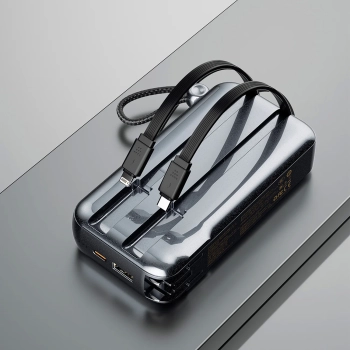  2w1 Ładowarka sieciowa UK US EU + powerbank 10000mAh USB-C USB-A - szara - zdj. dodatkowe 3